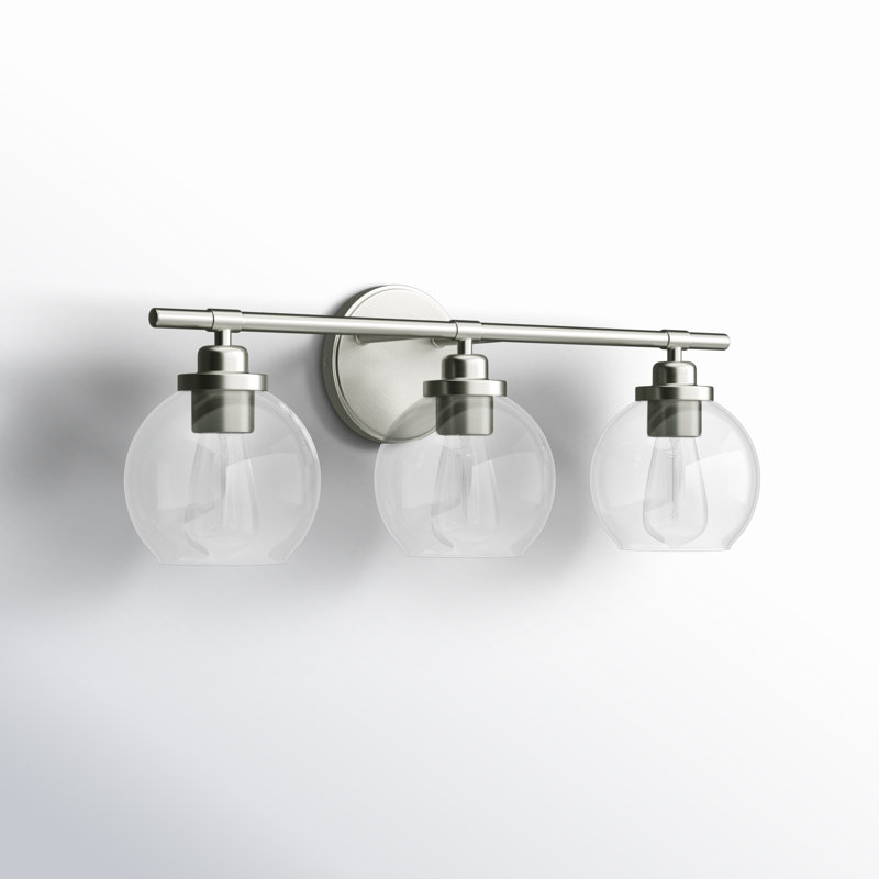Éclairage pour meuble-lavabo Hegland à intensité variable en nickel satiné, Nickel satiné, Deux lumières