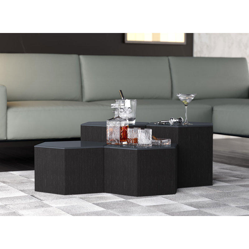 Centre Coffee Table, 14" H x 18" L x 18" W, Glossy Chateau Gray