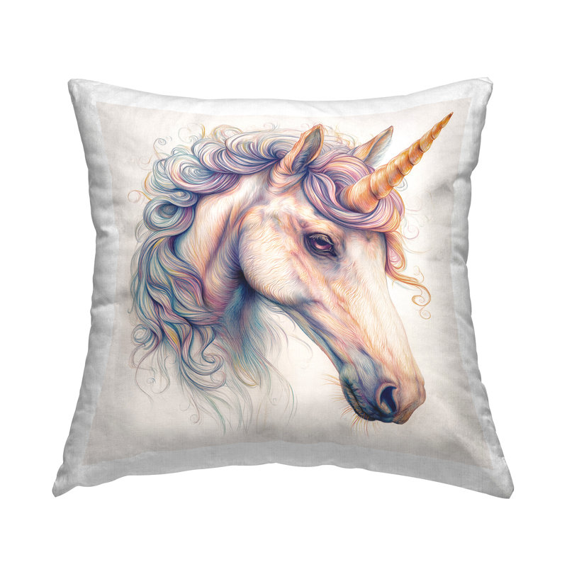 Design de coussin décoratif imprimé licorne ondulée par Steve Hunziker