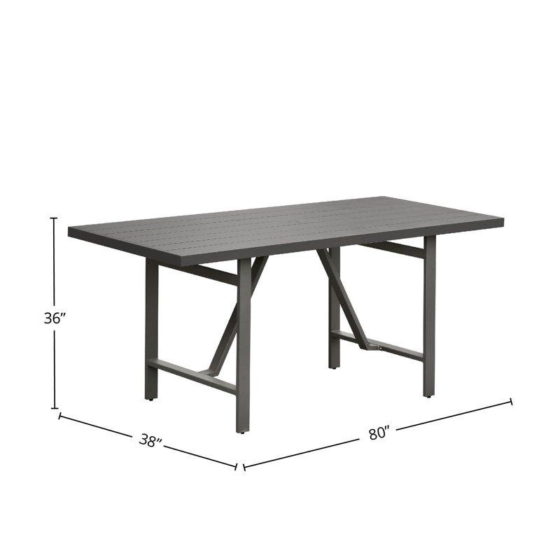 Table de comptoir d'extérieur en aluminium Aulander, moka