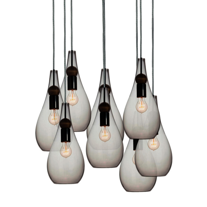 Earth 8 - Light Chandelier, No Bulb Included, 108" H x 18" W x 18" D, Matte Black