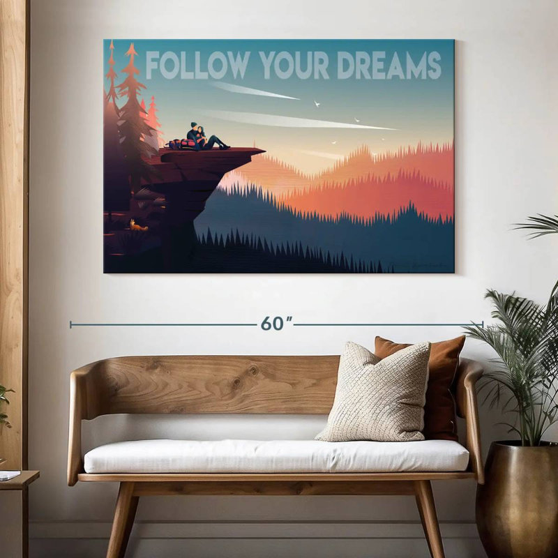 «Tergel Follow Your Dreams Lovers», H 34 po x l 51 po