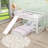 Twin Over Twin L-Shaped Bunk Beds With Slide-1161549231