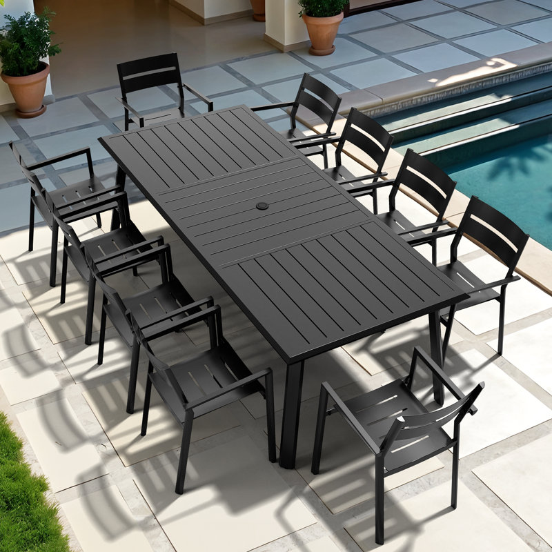 Ensemble repas pour 10 personnes tout aluminium rectangulaire