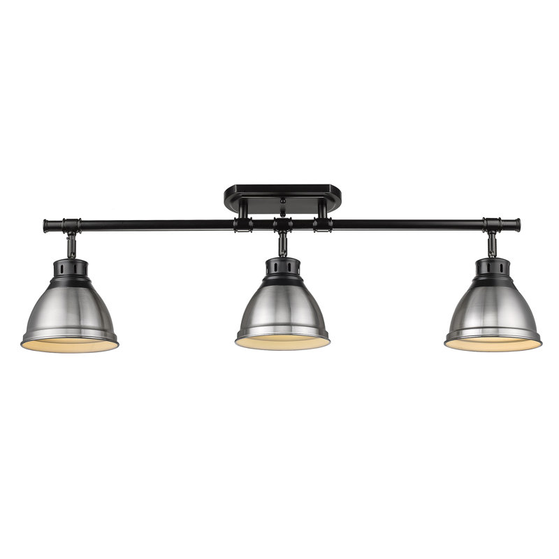 Bryannah 3-Light Semi-Flush - Track Light, Matte Black, Pewter