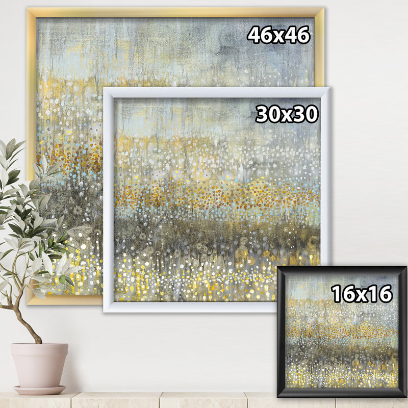 Glam Rain Abstract IV - impression, H 16 po x l 16 po x P 1 po, Cadre noir