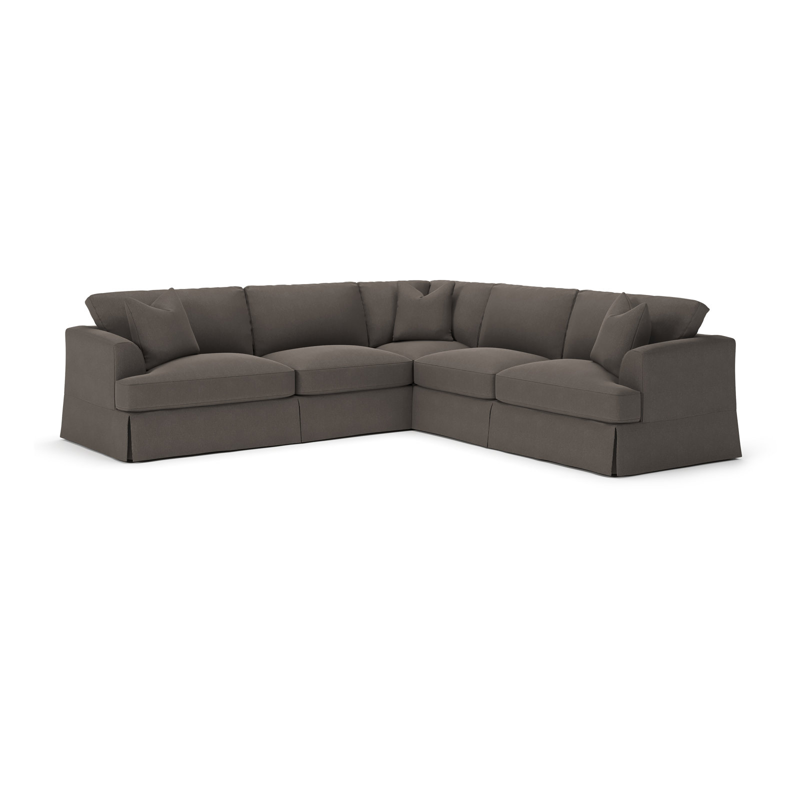 Lucia L-Sectional, Right Hand Facing, Drusky Charcoal Sustain® Basketweave