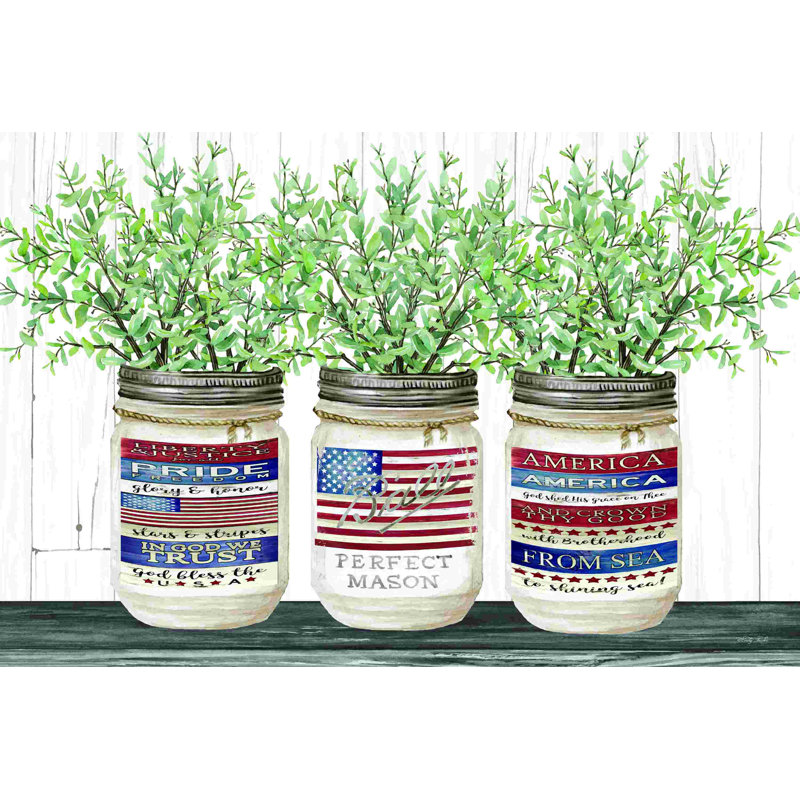 Pot en verre patriotique Trio I, H 8 po x l 12 po