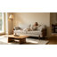 Canapé Mid-Century moderne avec revêtement beige, structure compacte et rembourrage très moelleux pour un confort et un style ultimes-117170951