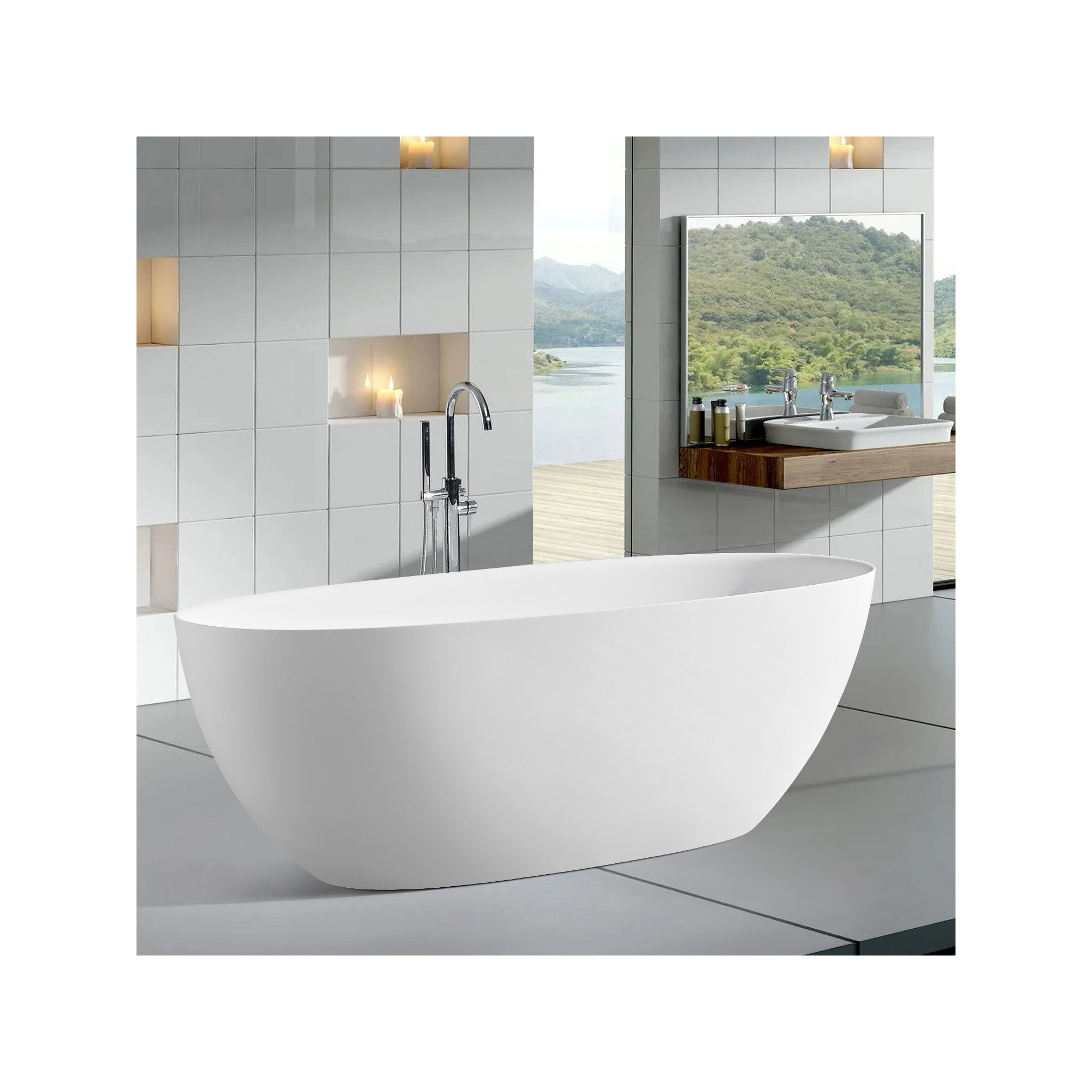 65'' Soaking Bathtub, White