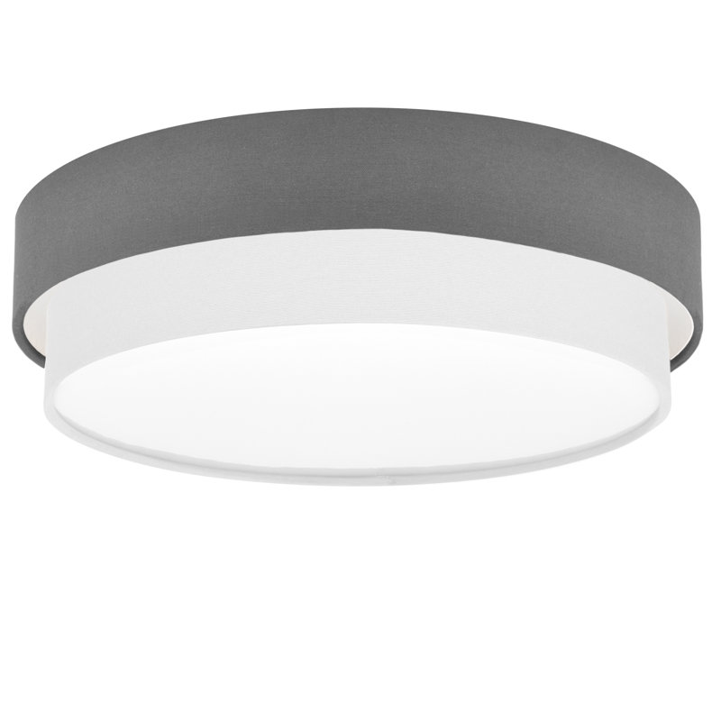 Avory Fabric Flush Mount, Grey / White