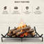  - Grille de foyer 24 pouces avec 6 barres de support | Résistant à la chaleur | Support à bois pour une combustion efficace | Grille en bois robuste pour foyer, foyer intérieur et foyer extérieur