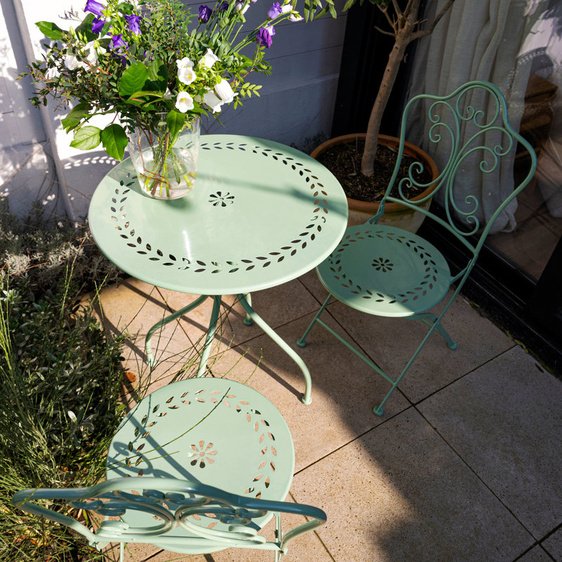Suzanne 2 - Person Patio Dining Set with Round Table, Green