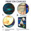 Voilier au clair de lune sur l'océan bleu et vert - bateau, art mural-106088839-106088841