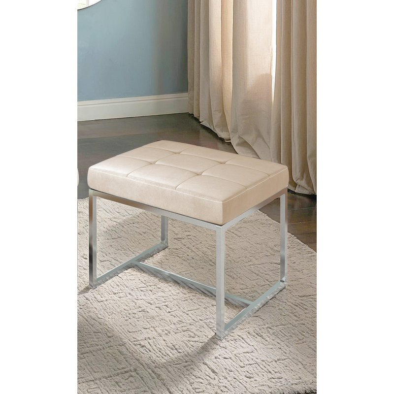 Finley Velvet Stool With Metal Base (pair), Brown