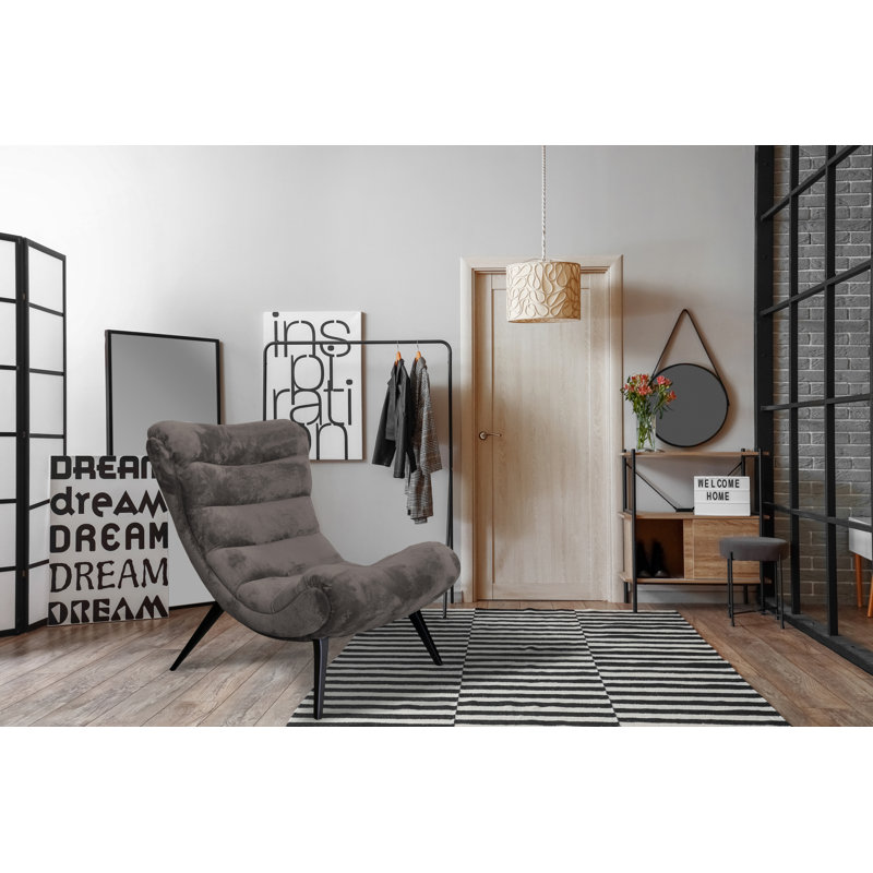 Owlswick Upholstered Swivel Slipper Chair, Dark Brown