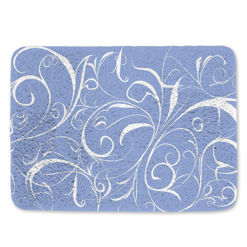 Tapis de bain tourbillonnant, motif de salle de bain, décor chic, L 17 po x L 24 po