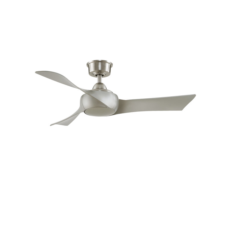 Wrap Custom 44 inch Indoor/Outdoor Ceiling Fan - Brushed Nickel with Brushed Nickel blades, Brushed Nickel, Brushed Nickel