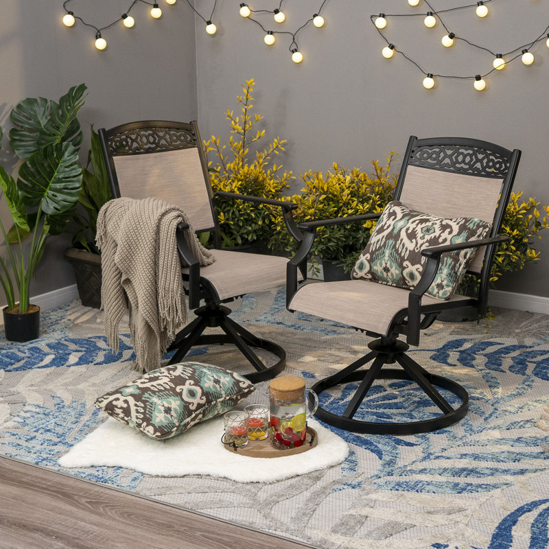 Ensemble de 2 chaises de patio pivotantes