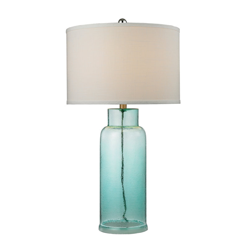 Lampe de table en verre à 1 lumière de 30 po de hauteur - Vert écume de mer