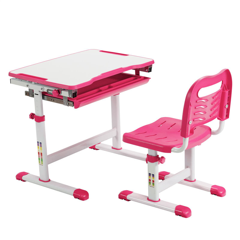 Viet Kids Rectangular Play Or Activity Table and Chair Set, Pink