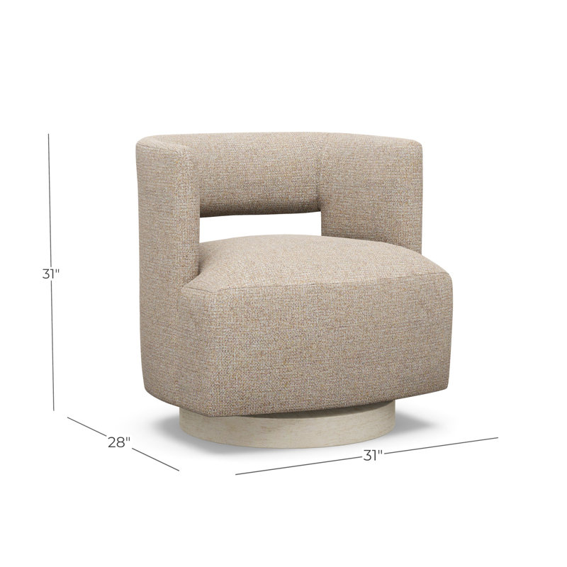 Crystle Swivel Barrel Chair, 5246-74, Sandstone