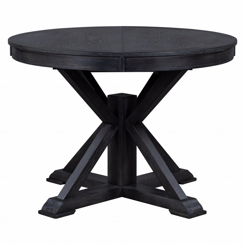 Table de salle à manger rétro avec rallonge fonctionnelle de 12 po, Espresso