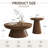 Round Nesting Coffee Table Set of 2, Cocktail Tables with Radial Wood Grain and Sturdy Pedestal Base, No Assembly Needed-628864652
