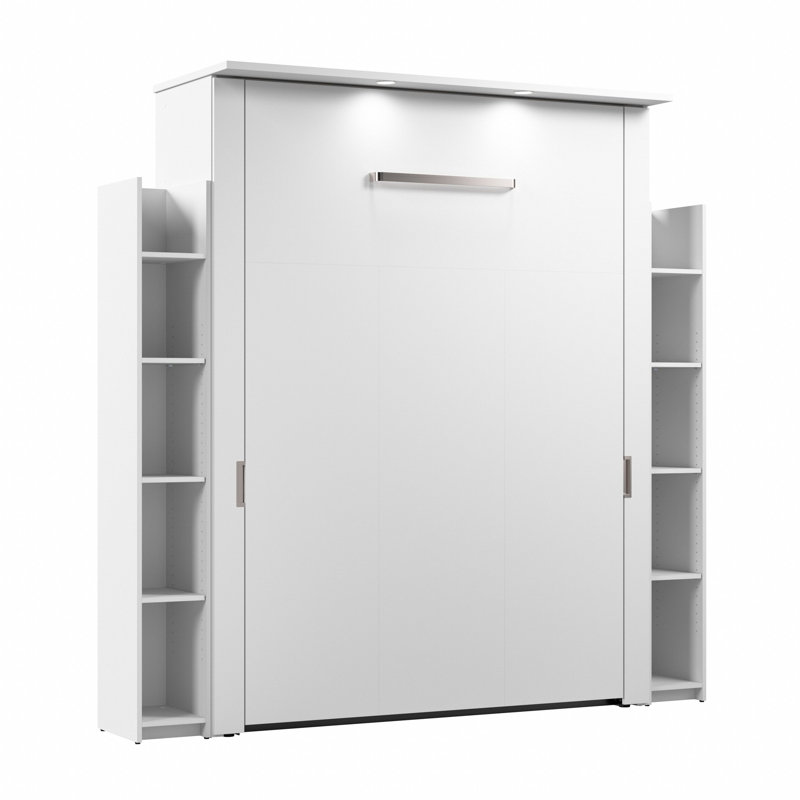 Arlex Full Murphy Bed with Shelves (81W), Queen