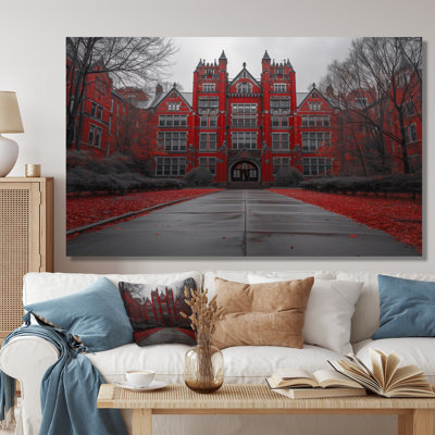 Monochromes gris et rouge du bâtiment de l'Université IV - Bâtiments collégiaux et universitaires
