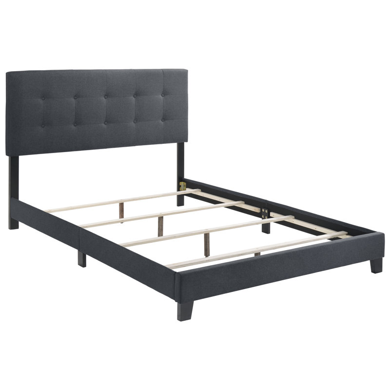 Ajim Upholstered Full Panel Bed Charcoal, Full, Charcoal