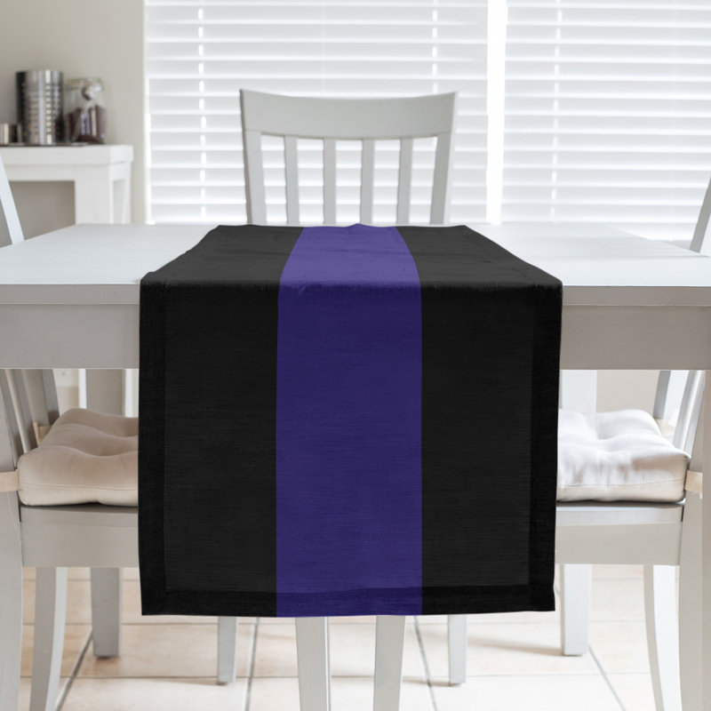 Cleveland Football Stripes Table Runner, 72" L x 16" W, Black/Purple