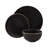 Gibson Home Rockaway Round Stoneware Dinnerware Sets, Service For 4 (12Pcs), Black
