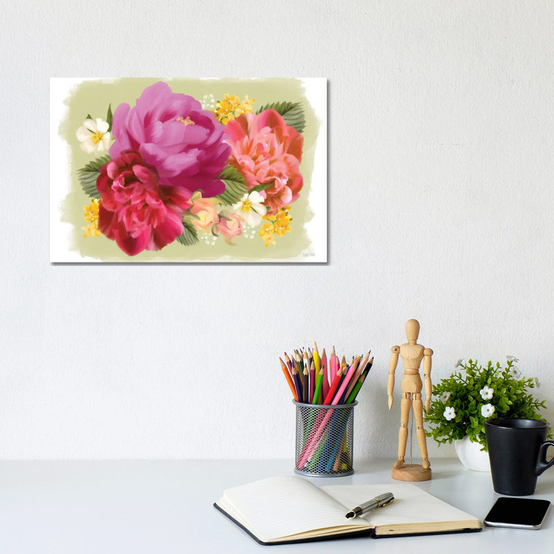 Summer Citrus Floral I by House Fenway - Wrapped Canvas Print, 20.32 cm H x 30.48 cm W
