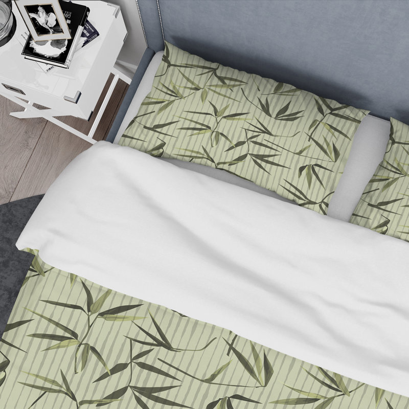 Green Microfiber 2 Piece Duvet Cover Set, Twin Duvet Cover + 1 Standard Sham
