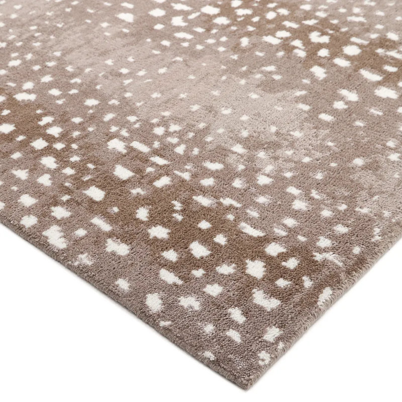 Louis Animal Print Hand-Knotted Wool/Cotton Ivory Area Rug, Beige, Rectangle 8' x 10'