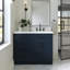 Meuble-lavabo simple en bois massif 42 po Tidworth avec plateau en quartz Carrara de 1,5 po-668100338-668100340-626085668