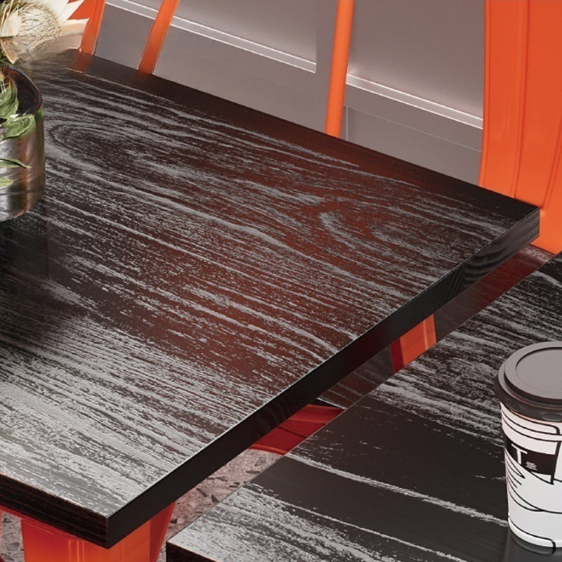 Judenberg 4 - Person Solid Wood Top Four Leg Dining Set, Orange, Orange/Black