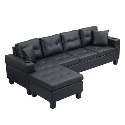 Juanice 2 - Piece Vegan Leather Sectional -  Latitude RunÂ®, 6D9C90C4AF644E8F8AF4785E28F221CB