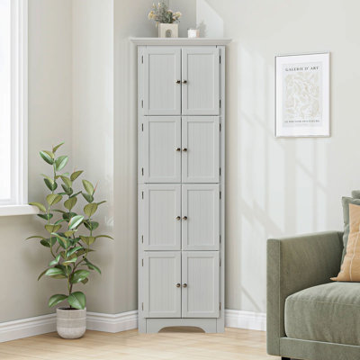 Lakeeta 72" H x 24.25" W Corner 4 - Shelf Corner Storage Cabinet