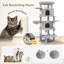 Arbre à chat multi-couches de 66 pouces robuste, pouvant accueillir 4 à 5 chats, avec 2 condos, des poteaux à griffer en sisal et un hamac, une structure stable et un arbre à chat d'intérieur peu encombrant.-318160343