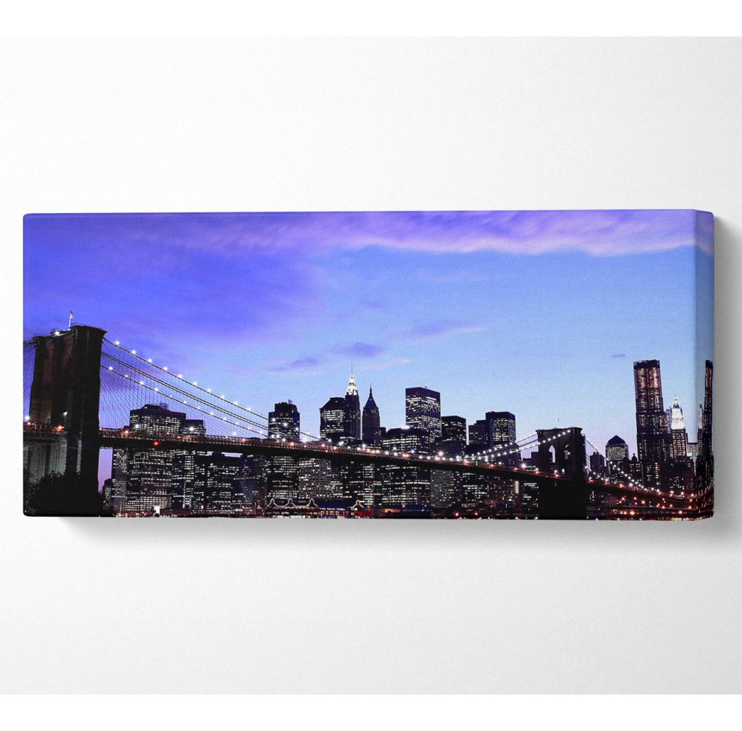 Brooklyn Bridge bei Nacht - Kunstdrucke auf Leinwand