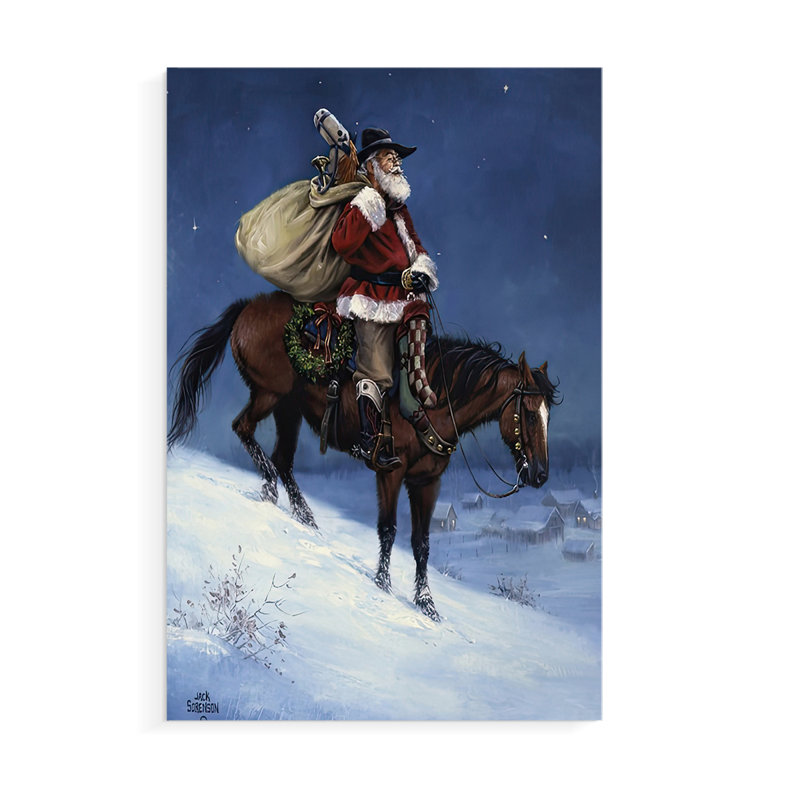A Cowboy Christmas - Impression sur toile seulement - NON-CADRE, H 36 po x l 24 po