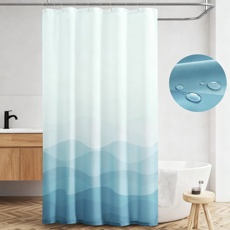 Rideau de douche Ombre Ocean Wave, Bleu