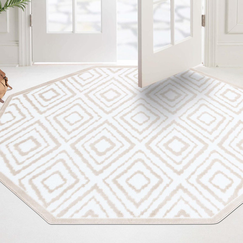 Amose Abstract Indoor Rug, Octagon 5'3" x 5'3"