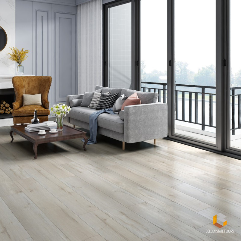 LC Collection 9"W x 60"L x 7mm Thick (20mil wear layer) SPC Vinyl Floor Planks by Golden State Floors, Greay Morn