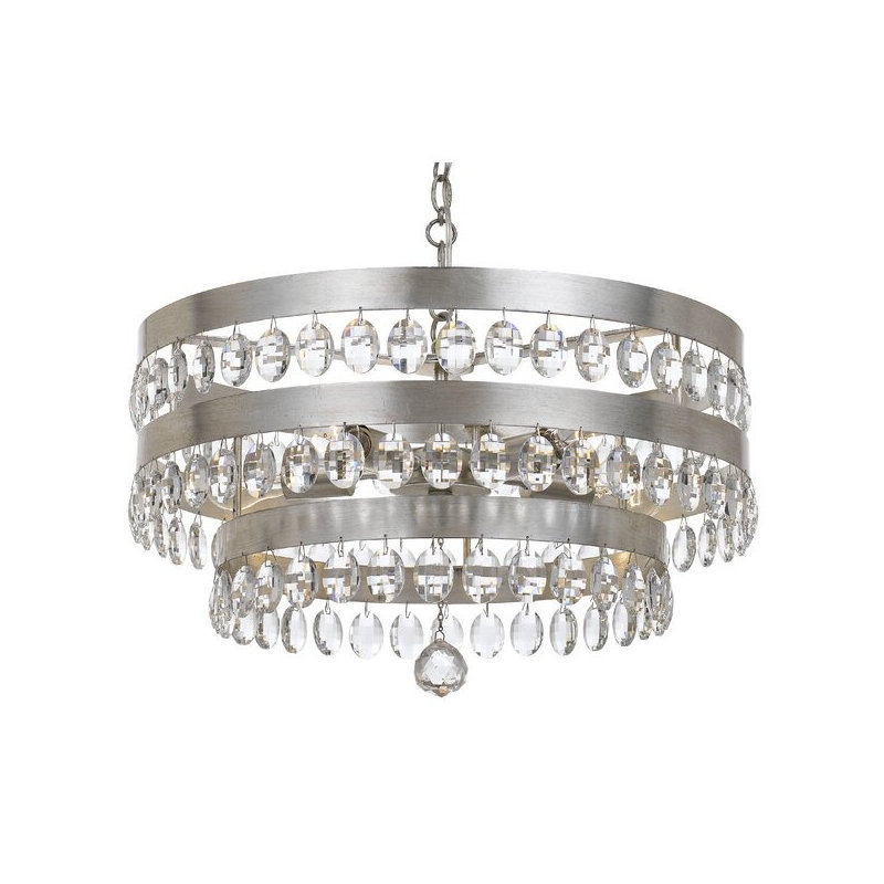 Swanner 5 - Light Dimmable Tiered Chandelier, Silver