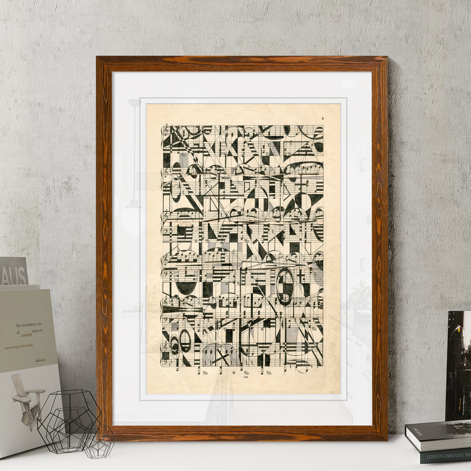 Graphic Notes Painting by Paul Cezanne, 38" H x 28" W x 1.25" D, Maple Framed Print