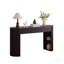 Console rétro avec rangement, 3 tiroirs, 1 pied de table, esthétique à lattes rondes, entrée, salon et couloir, espresso-129172844