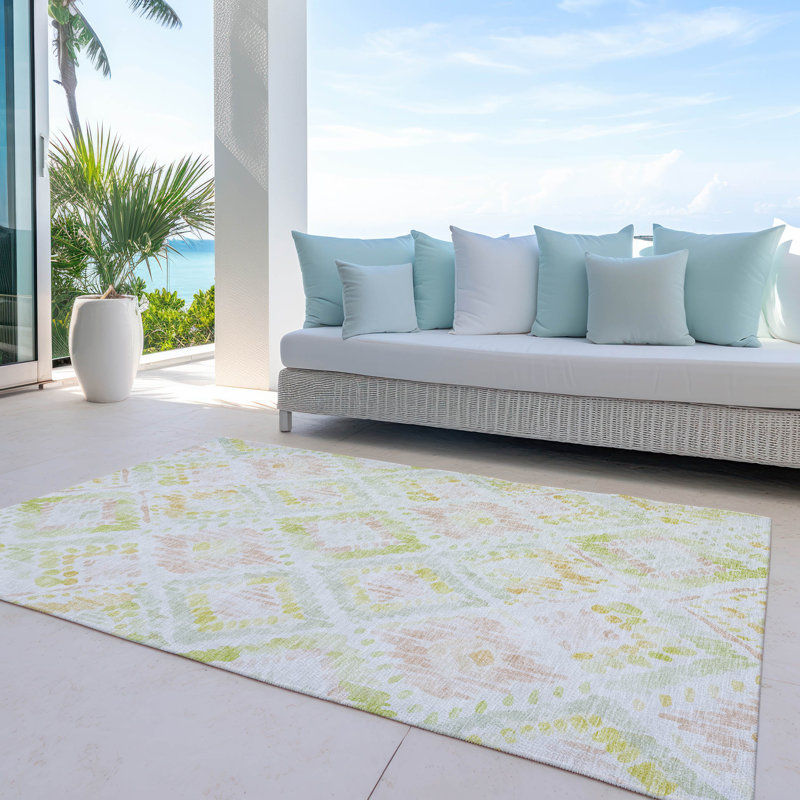 Nova Pink Washable Indoor-Outdoor Rug - , 8' x 10'